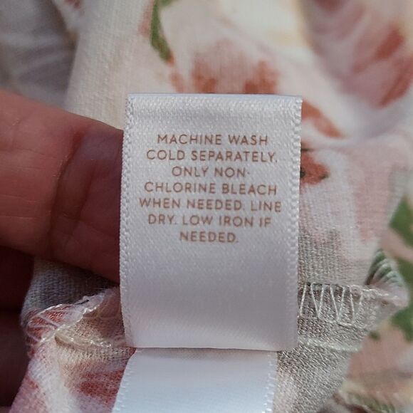 LC Lauren Conrad Cream Pink Floral Midi Dress - Picture 14 of 15